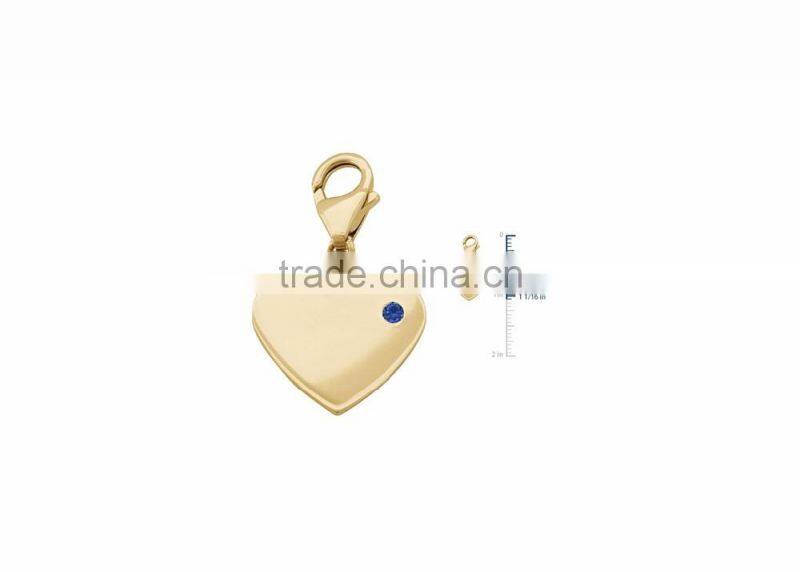 Gold Finish Small Gemstone Heart Pendant