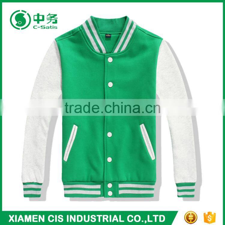 Popular Style Custom Logo Print Mens Black Plain Varsity Baseball Jacket for Sale
