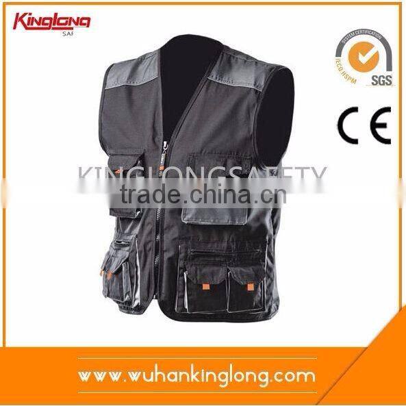 Plus size 65 percent polyester breathable fishing vest