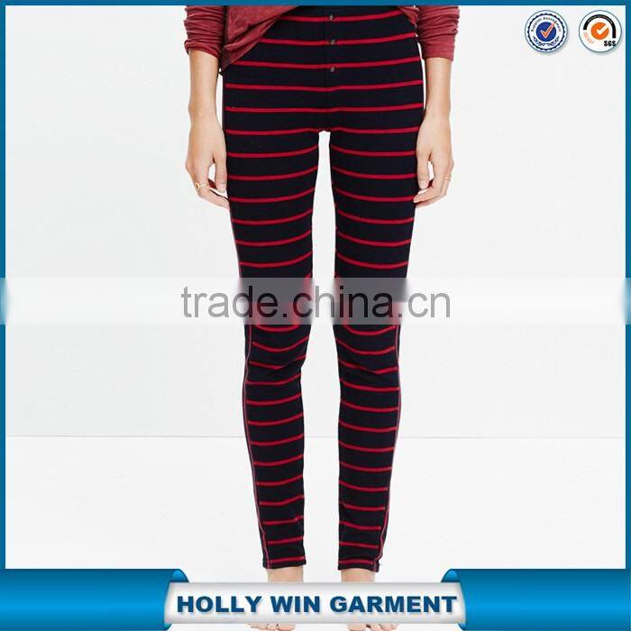 Women fitness striped sleep always leggings