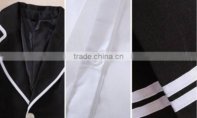 Juqian 2016 wholesale custom colours school skirt suits korean high school uniforms sets