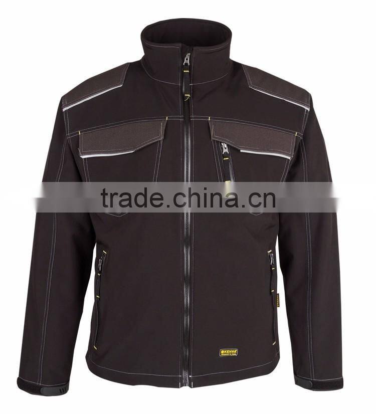 Mens TPU and fleece 3 layer anti-abrasion softshell jacket blue men