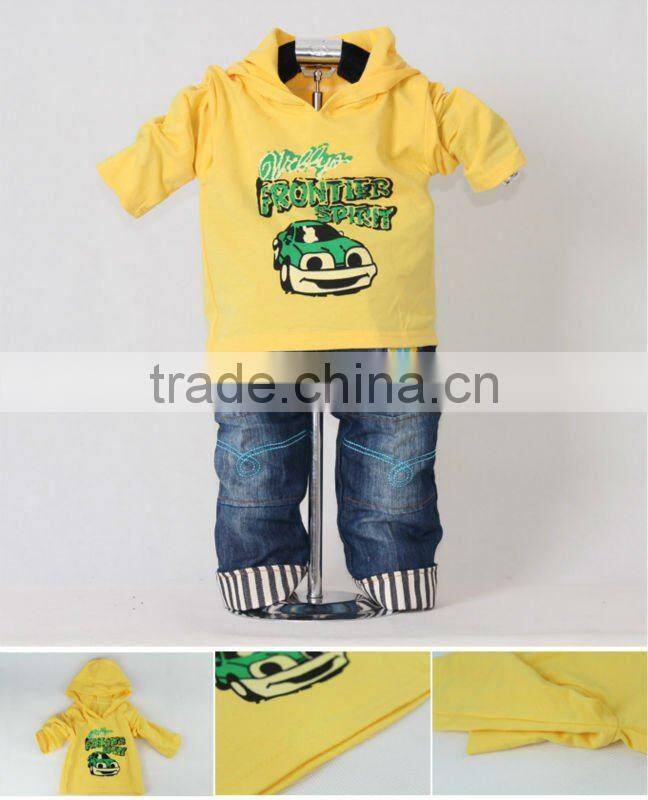 2016 New Autumn And Spring Striped Boys Clothes Set 3Pcs Outfit and T Shirt and Jeans Clothing 100% Same Like Pictures