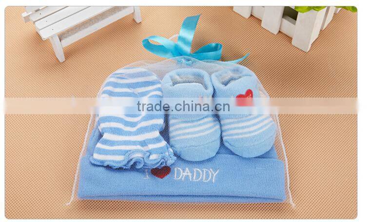 3pcs newborn baby gift set, hat, gloves, socks set for newborn baby, newborn gift set