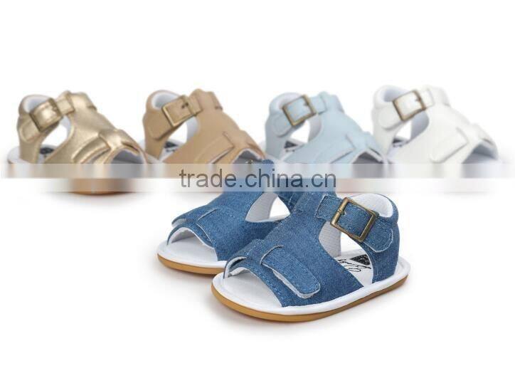 2017 new design baby girl sandals, leather baby sandals