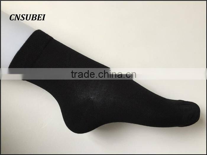 Custom wholesale ankle high black bamboo firber custom logo woman dress socks