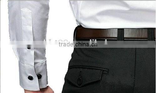 2017 MTO mens contrast color poplin white tuxedo shirt