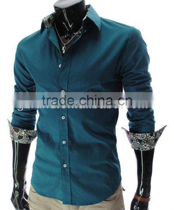 shrits manufacturer OEM fashion italian style deep red ,blue color men shirts