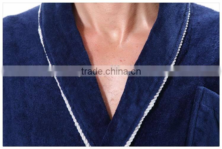 xxl mens pipping robes velour fabric