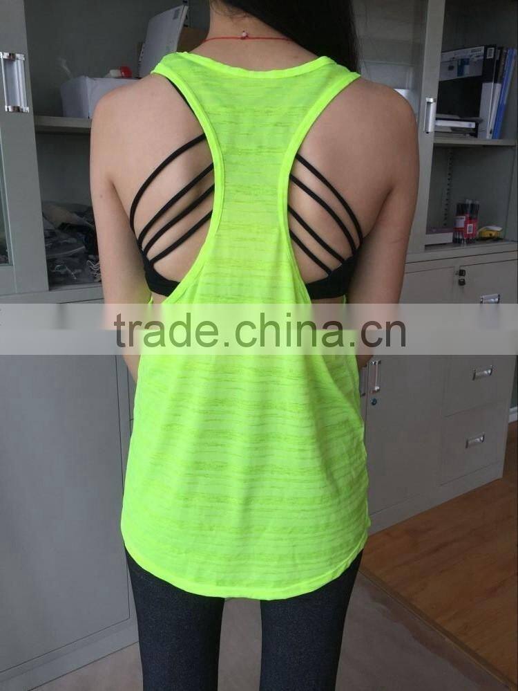 Woman sleeveless tight tops sport yoga wear workout summer vest wholesale tank top