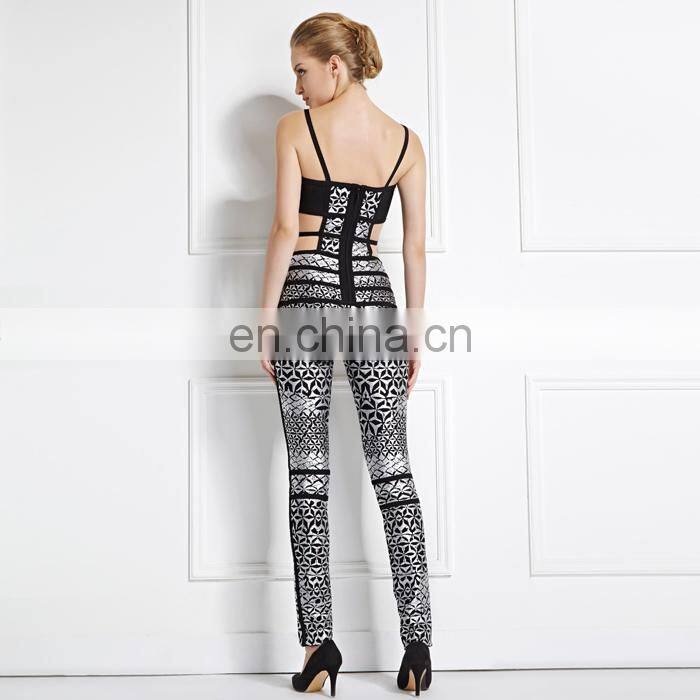 Sexy black adult jumpsuit women summer 2015