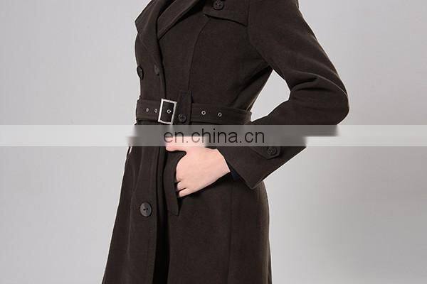 Plain Color Top End Women Stylish Winter Coats Ladies Long Coat Design