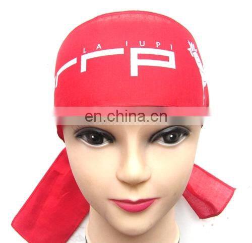 promotional sports band red ribbon with white printing cheering squad headband sports hairbow hair band advertising headwear