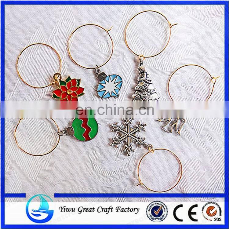 Handmade Wine Glass Charms Table Decorations Christmas Pendants