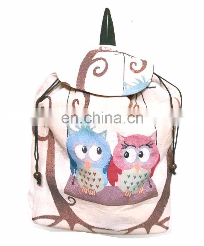 Fashion Trendy Girls Cotton Ethnic canvas tie dye shoulder backpack bags