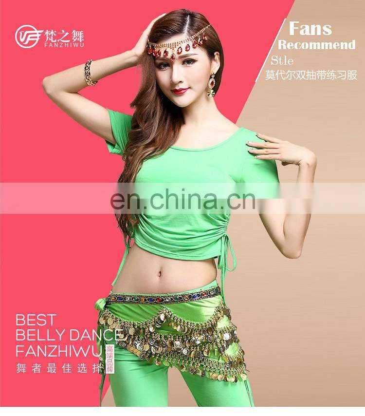 T-5115 Modal summer short sleeve practice belly dance costume