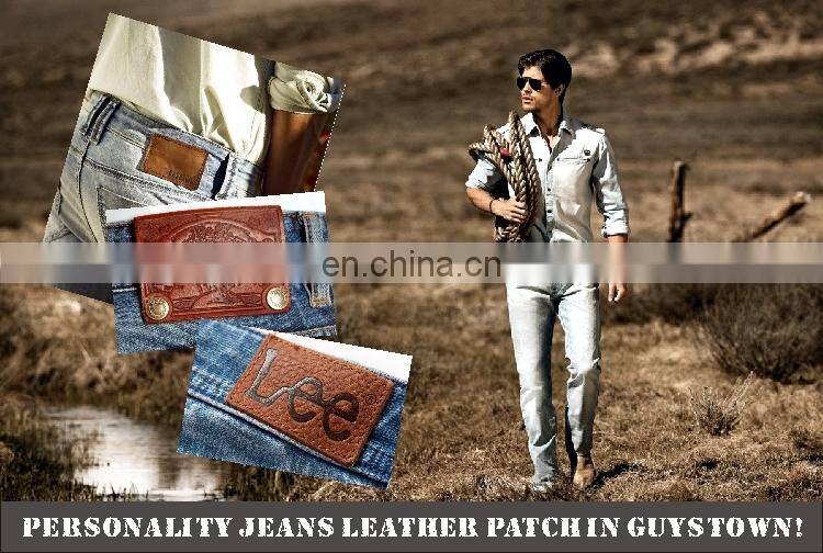 custom garment Real leather hot-pressing brand logo patch