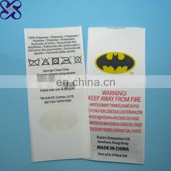 OEM making sew in fabric labels custom printed labels for clothing