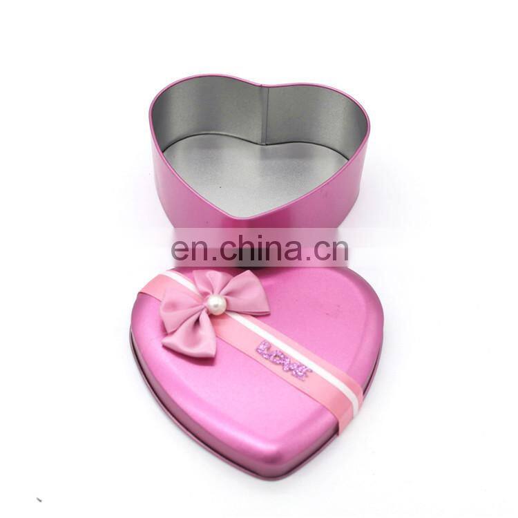 Heart shape gift metal tin candy container