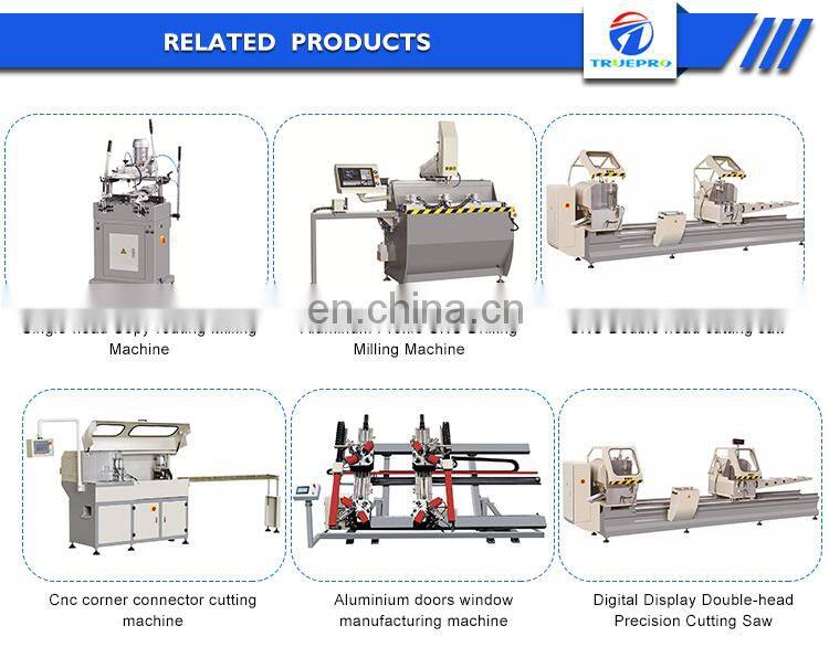 Single head cutting saw for profile aluminium window making