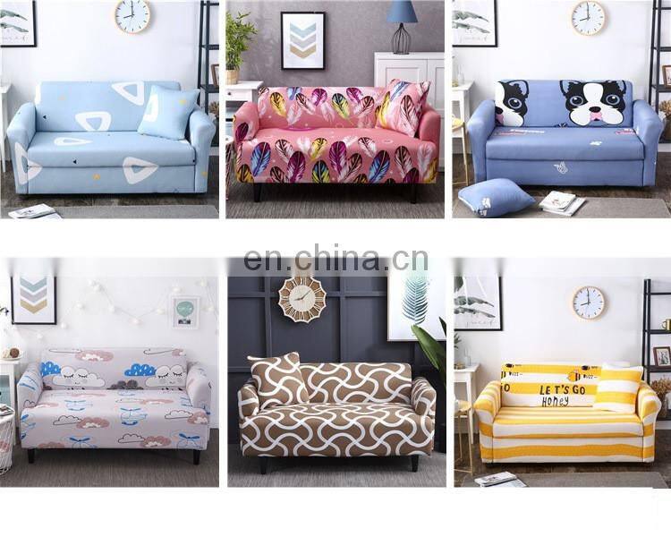 amazon hot sell designs full cover elastic sofa stretch spandex protective Elastic stretch corner sofa covers