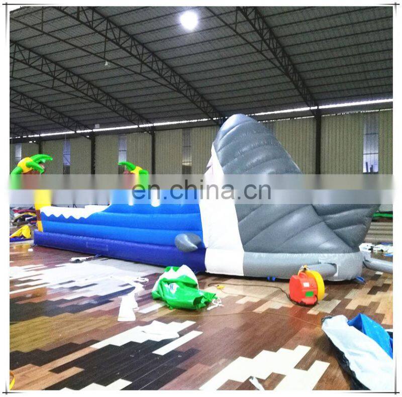 Plato 0.55MM PVC Tarpaulin Shark Theme Interactive Game Inflatable Two Lane Bungee Run