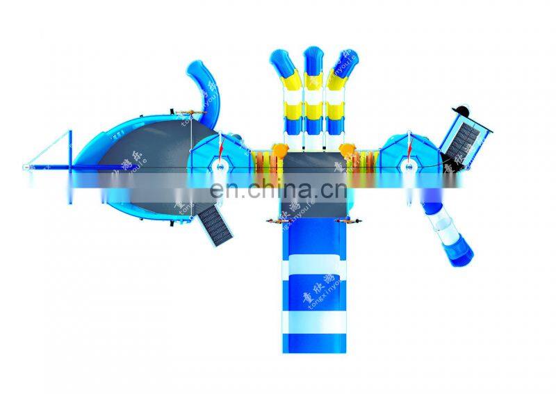 Pirate Ship Water Park Fiberglass Aqua Water Slide For kids