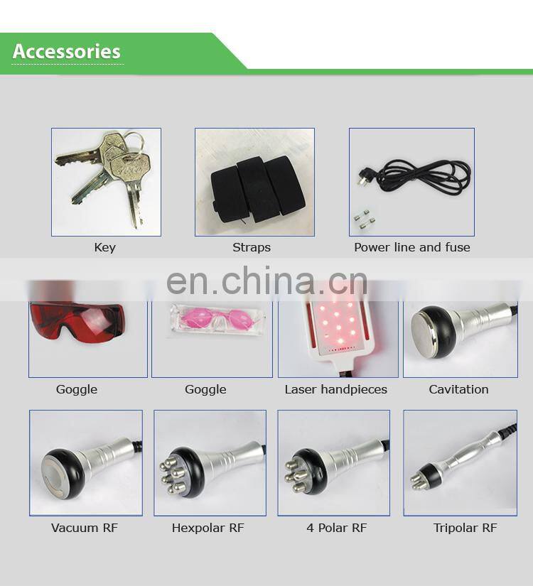 Lipo laser slimming machine lose weight rf 7 in 1 40k cavitation vacuum machine