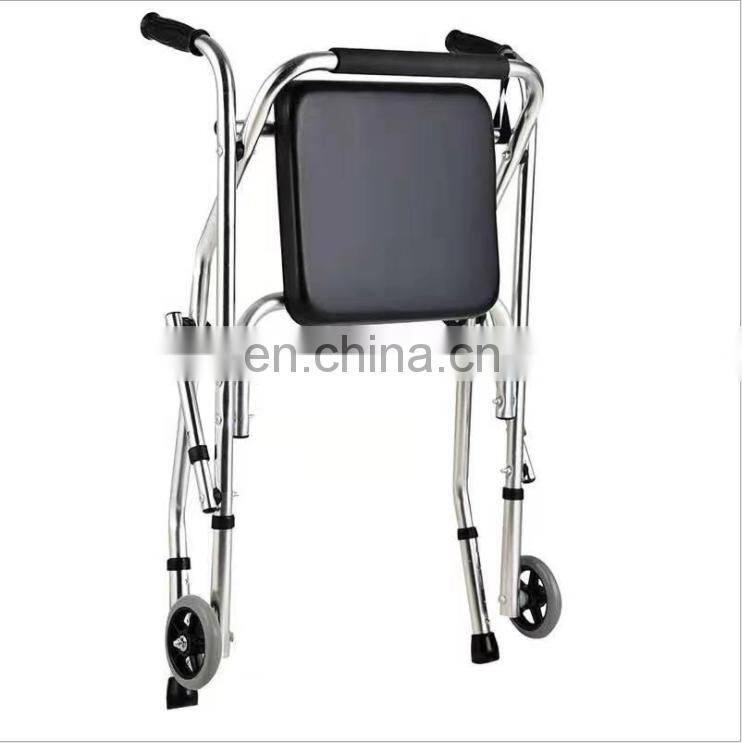 The new elderly walker foldable portable walker auxiliary walking device four-wheel trolley shopping cart