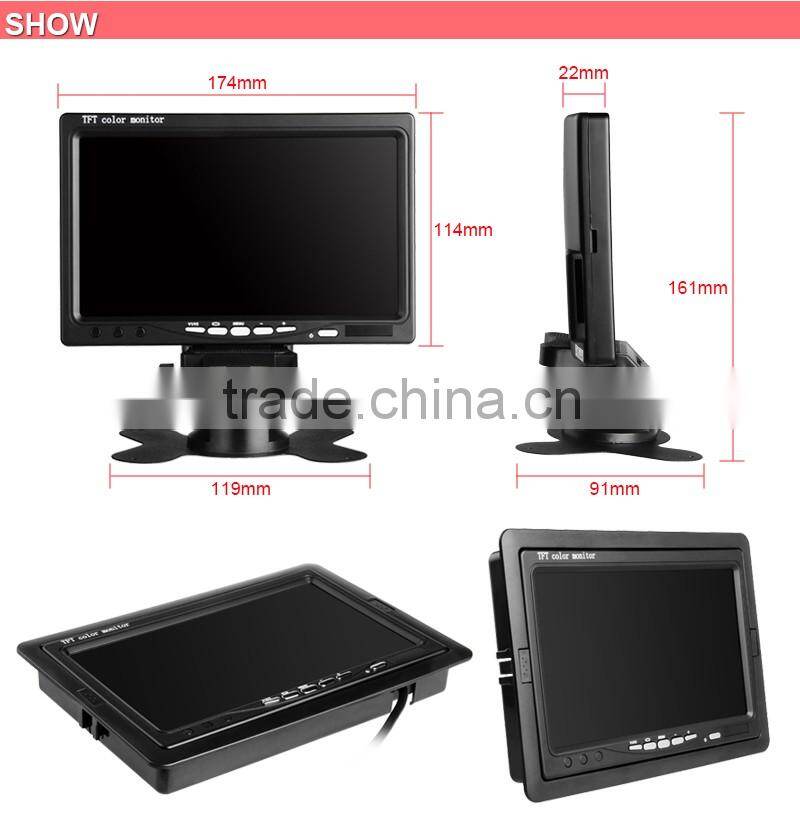 120 Degree Swivel 7inch Color TFT LCD Digital Player Monitor 800x480 Reversing Rear Monitor