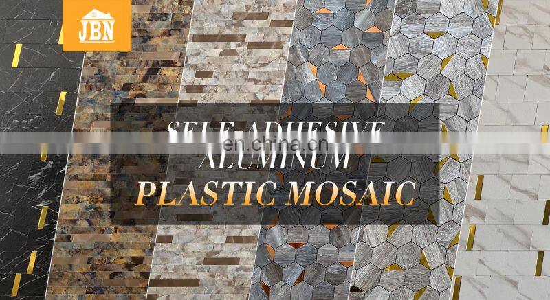 Non-Toxic,tasteless Sticker Adhesive Paper Ceiling tilesBlack and Golden Mosaic Wall 3M adhesive laminate pvc tile