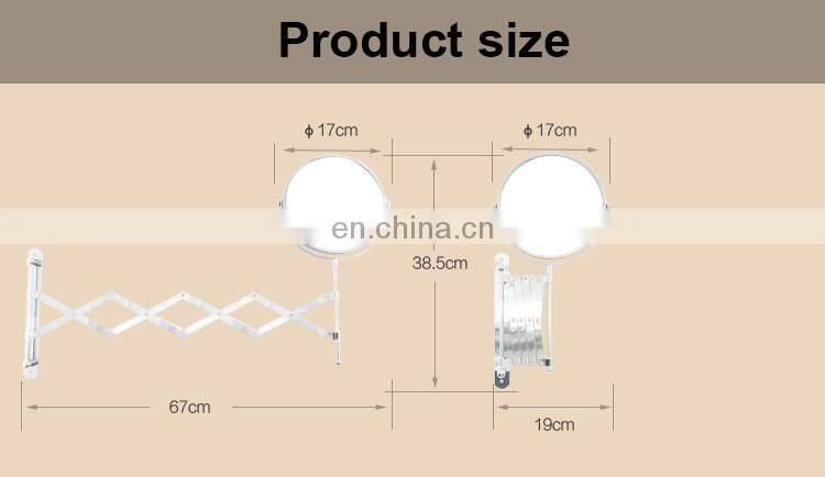 magnifying 1x/2x extension flexible extending folding bathroom mirror