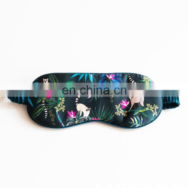 Adjustable Band Silk Sleep Eye Mask Leopard Print Night Eyeshade Sleeping Blindfold