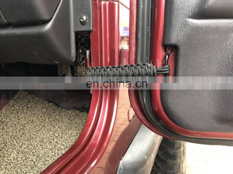 2PCS Black Paracord Door Limiting Straps Limiter Restrictor For Jeep Wrangler CJ YJ TJ JK