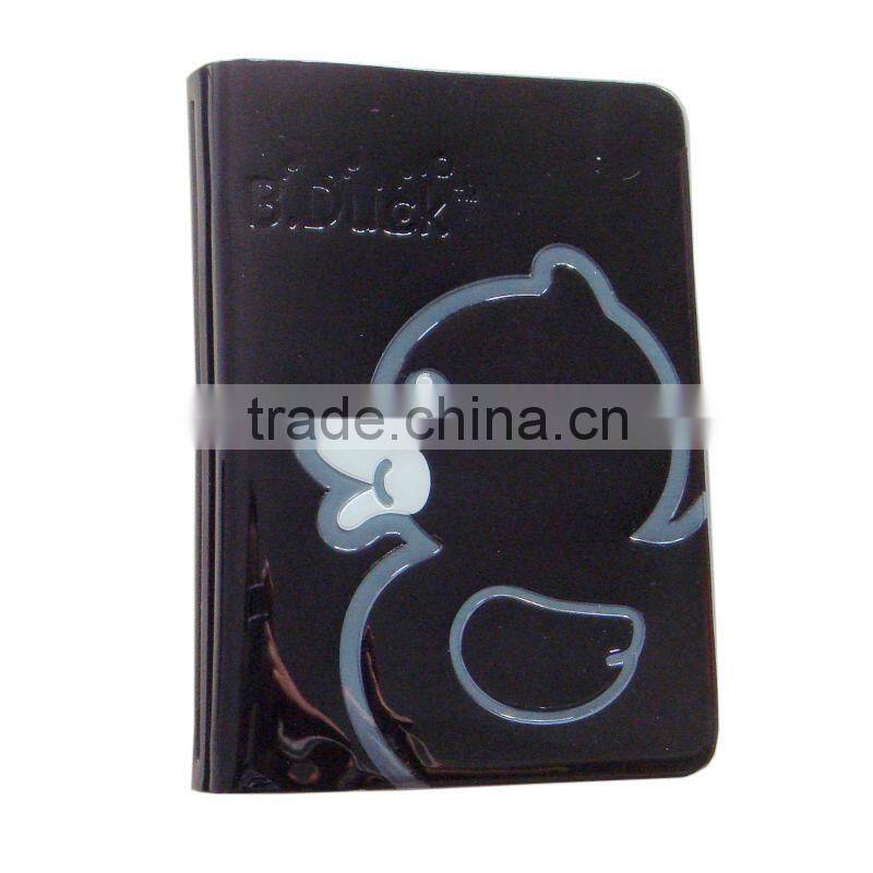 Plastic duck passport bag air ticket holder airline ticket holder yellow and black colors credit card holder
