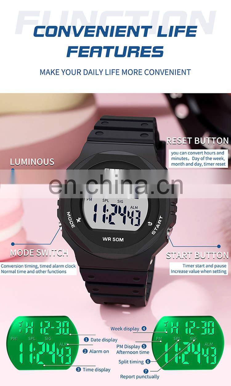 SANDA 6069 Women Watches LED Electronic Digital Waterproof Ladies Clock Female Wristwatch watch women brand
