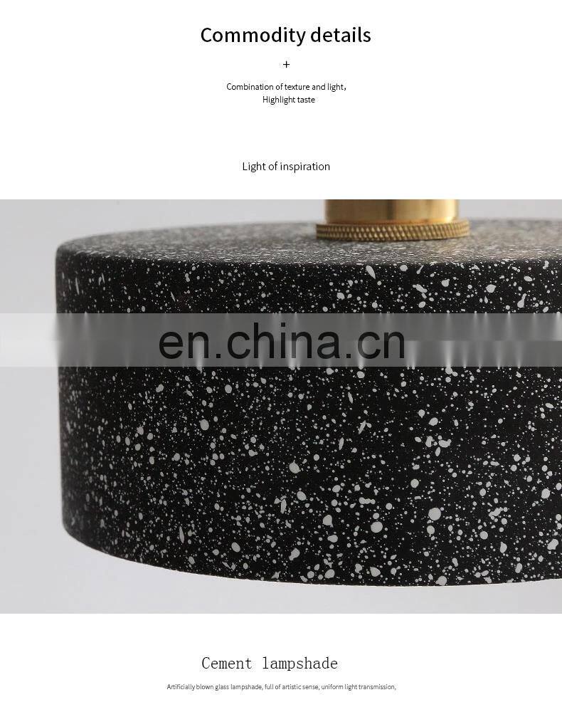 Terrazzo Colorful cement Chandelier Hotel Headboard Acrylic Led Ceiling Pendant Light Kitchen Lamps