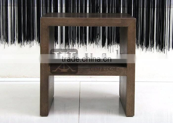 NI-124 Backless Simple Wood Bed End Nighstand