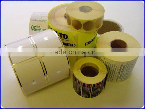 Thermal paper label on roll