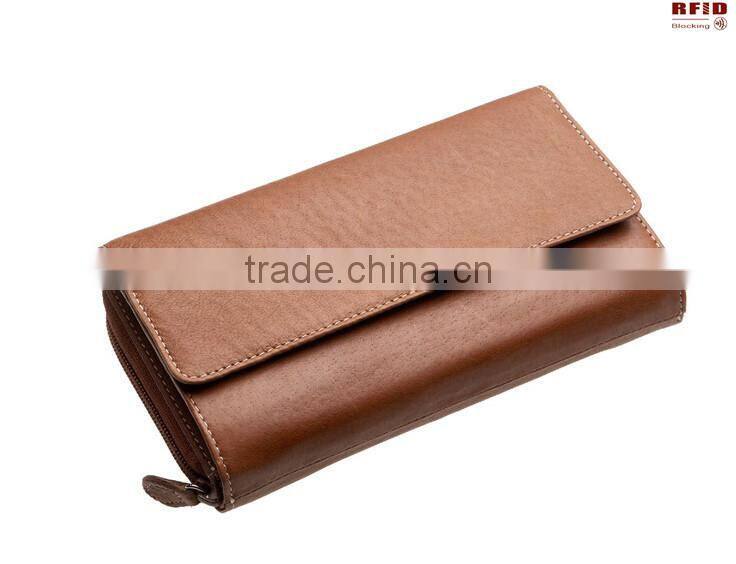 Good quality Factory price OEM RFID Big Fat Flap Women Wallet