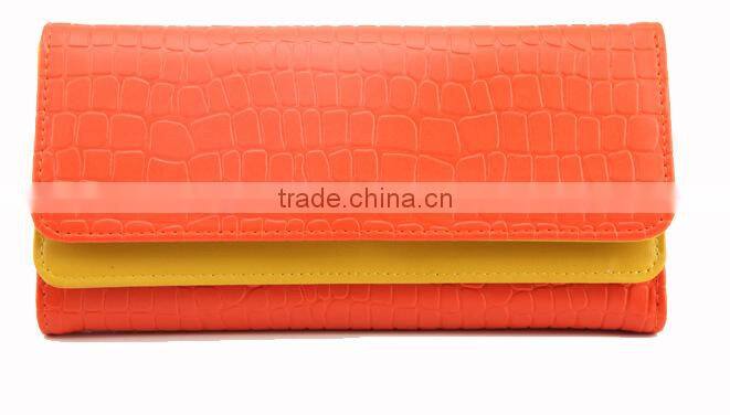 Crocodile leather trifold ladies purse,ladies wallet