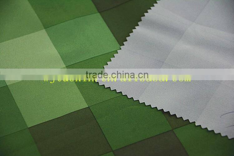 thin waterproof polyester 4 way stretch pongee printed plaid fabric