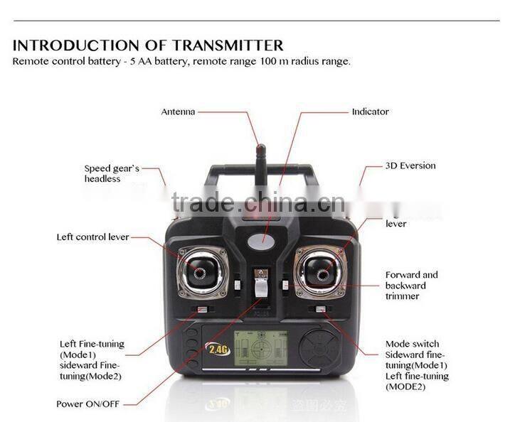 2.4Ghz 4channel rc drone rc quadcopter with camera with headless mode and auto-return