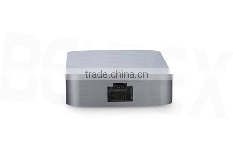 High Speed ABS USB-C to RJ45 & USB 3.0 Type-A 2 Ports Adapter