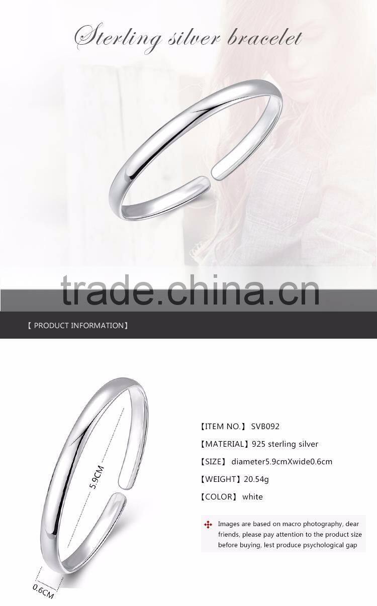 Simple elegant 925 solid silver custom bracelet