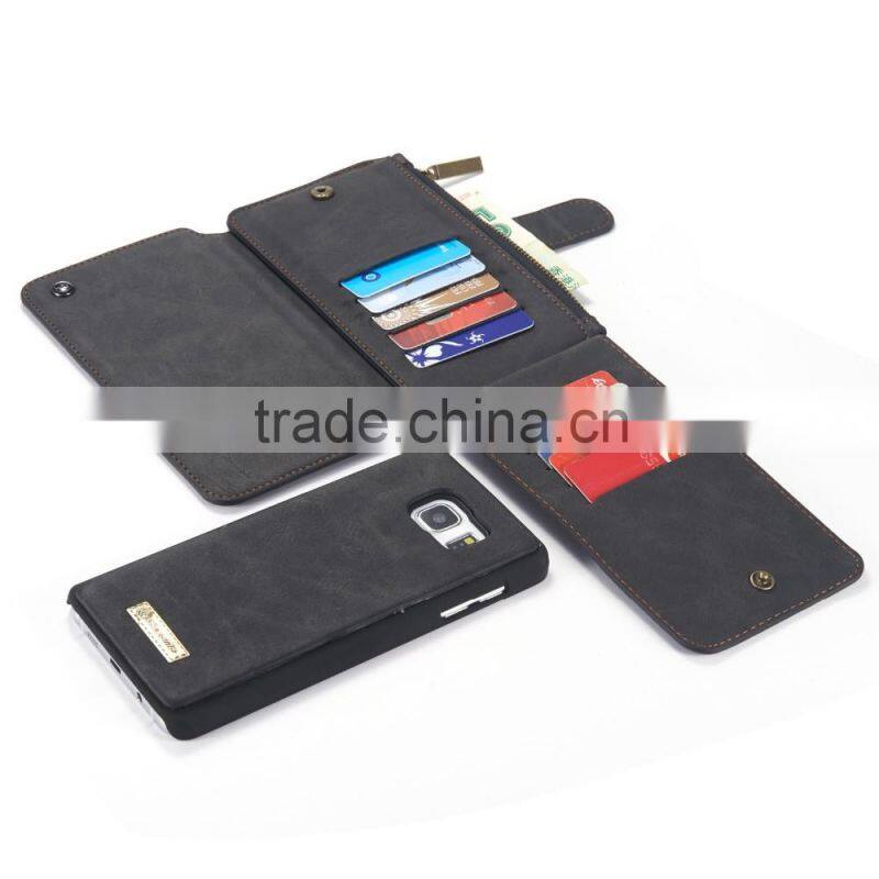 Caseme PU leather case with zipper wallet bag for Samsung NOTE5 multiple card slot stand flip case for NOTE5