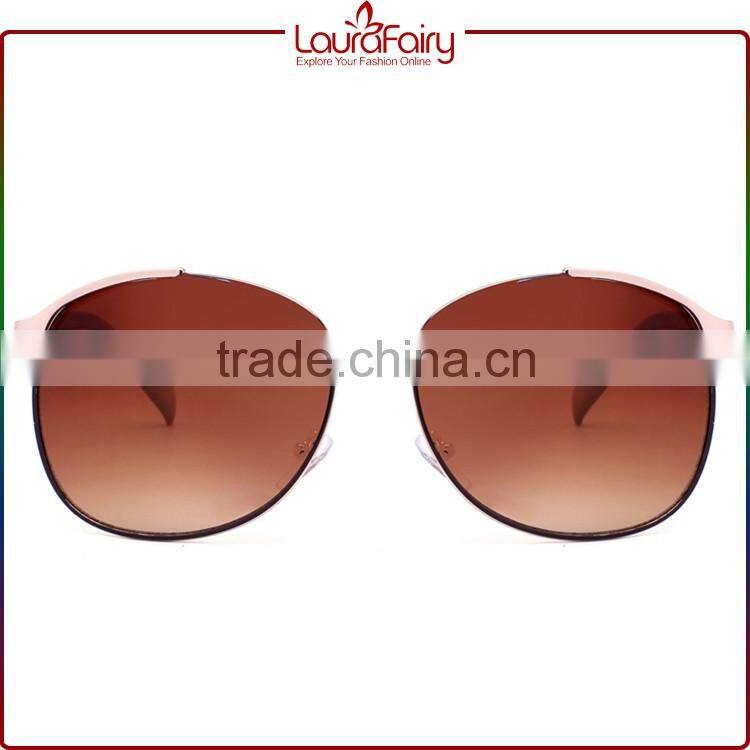 Laura Fairy Fashion Design Metal Frame White Temple Sunglasses Wenzhou Factory