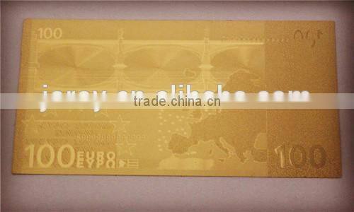 Gold plated banknotes gold 24k gold embossing Euro / US banknotes