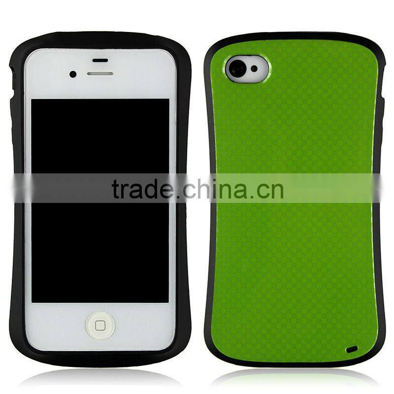 Light Blue mobile phone case with unique Carbon fiber design for iphone4/4s