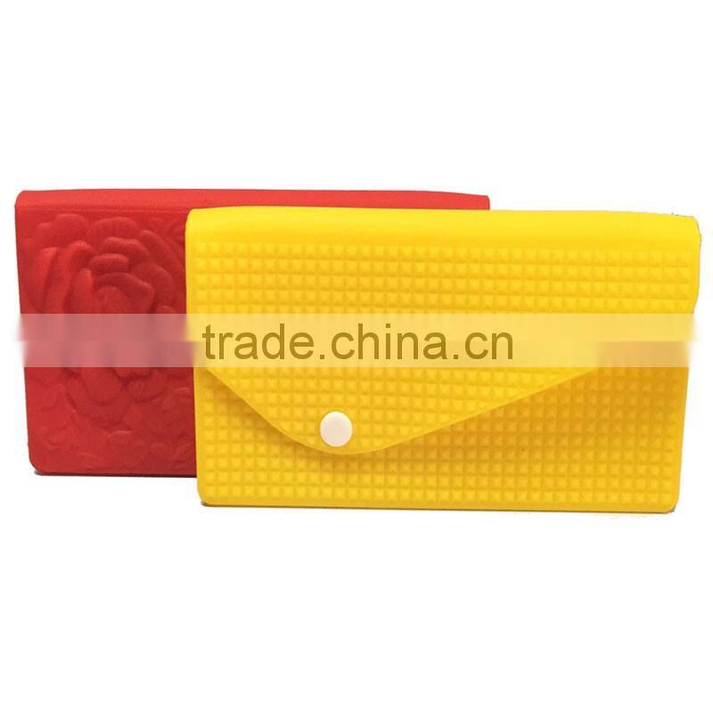 Wholesale 20*10cm Women Phone Bag Silicone Purse Pouch Girls Fashion Silicone Card Holder Wallet